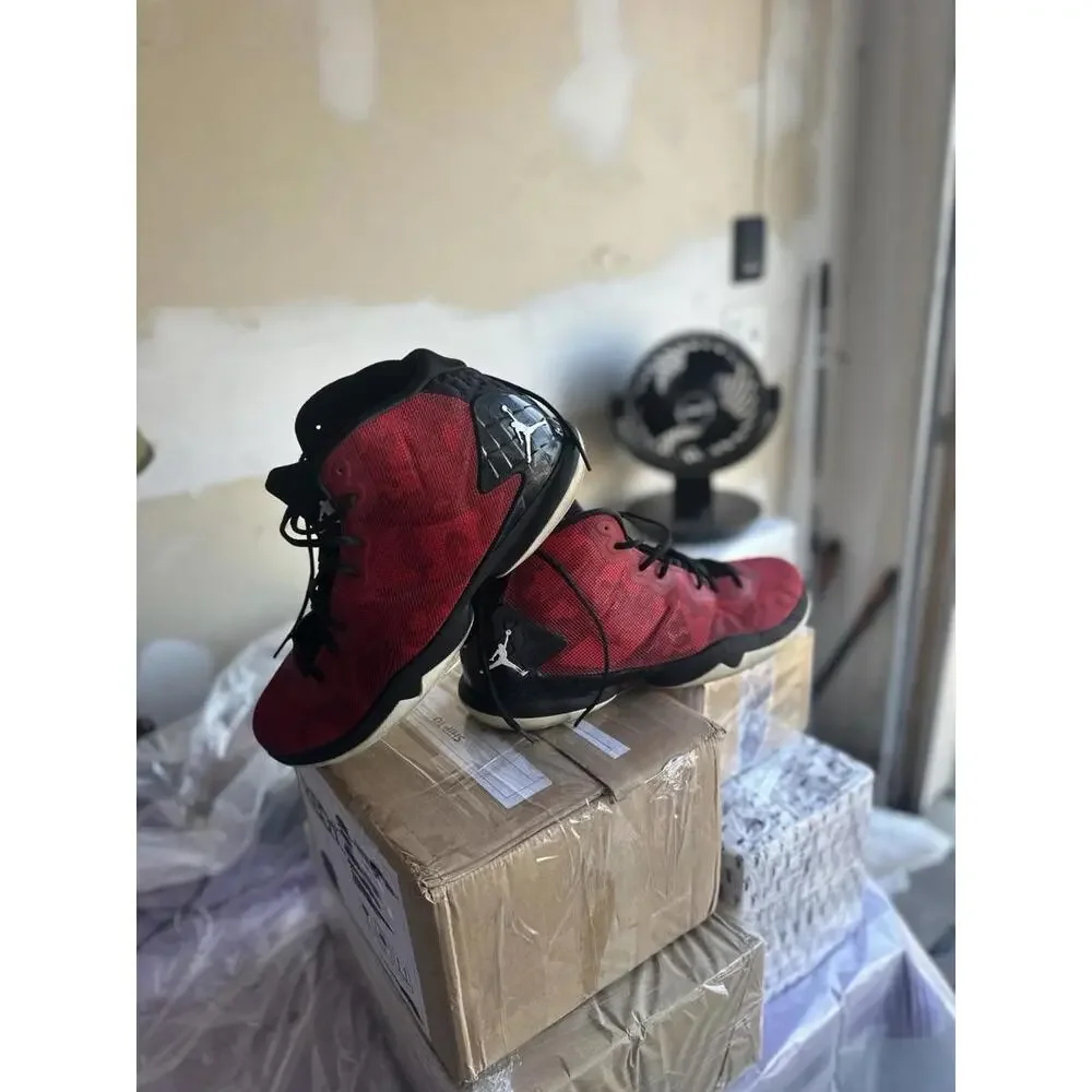 Men’s Red Black Basketball Shoes Size‎ 13 Athletic High Top Sneakers